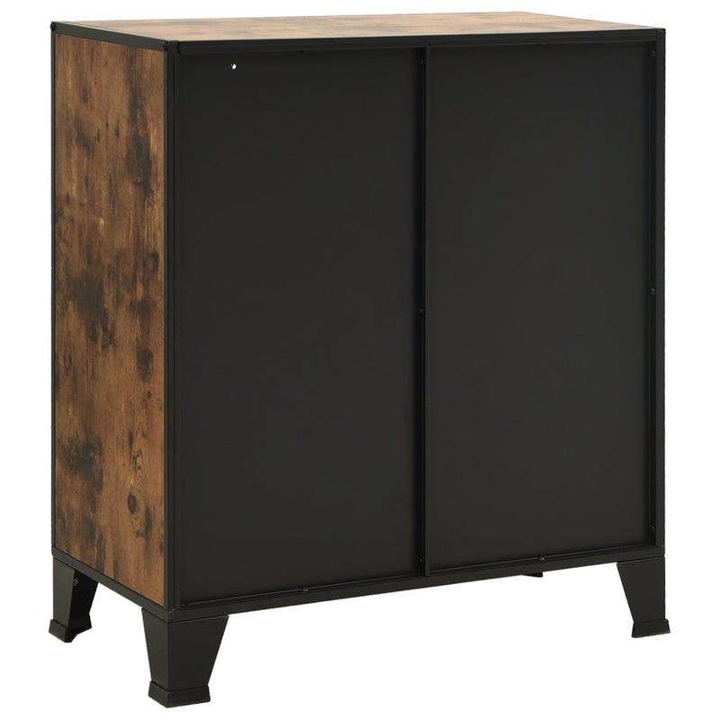 vidaXL 2 db rusztikus barna fém és MDF tárolószekrény 72 x 36 x 82 cm
