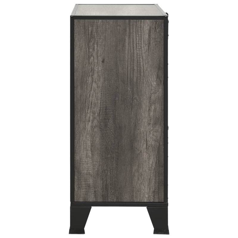 vidaXL 2 db szürke fém és MDF tárolószekrény 72 x 36 x 82 cm