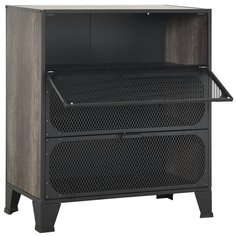 vidaXL 2 db szürke fém és MDF tárolószekrény 72 x 36 x 82 cm