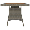 vidaXL szürke polyrattan és tömör akácfa kerti asztal 160 x 70 x 72 cm
