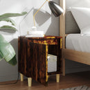 vidaXL füstös tölgy színű éjjeliszekrény tömör fa lábakkal 40x30x50 cm