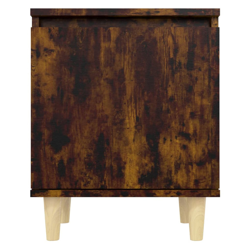 vidaXL 2 db füstös tölgy színű éjjeliszekrény fa lábakkal 40x30x50 cm