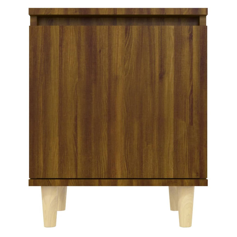 vidaXL barna tölgy színű éjjeliszekrény tömör fa lábakkal 40x30x50 cm