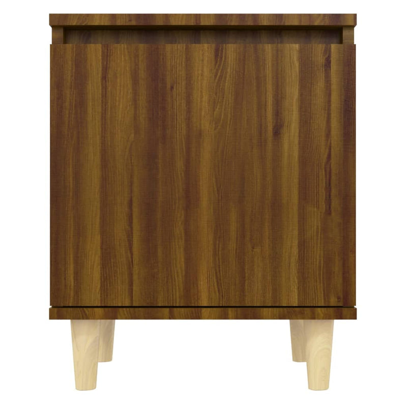 vidaXL 2 db barna tölgy színű éjjeliszekrény fa lábakkal 40x30x50 cm
