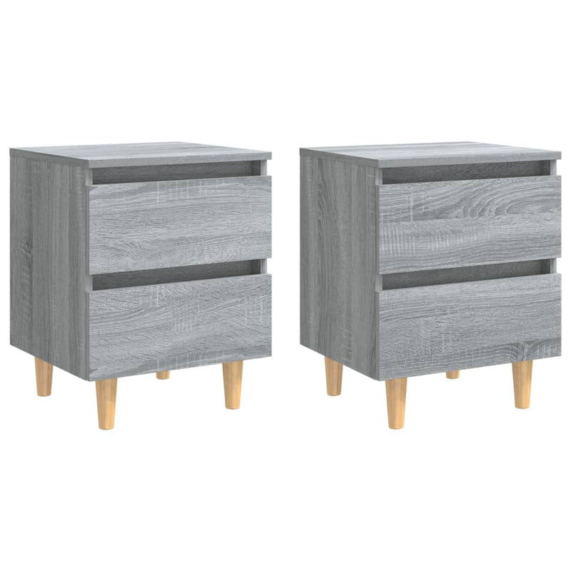 vidaXL 2 db szürke sonoma színű éjjeliszekrény falábakkal 40x35x50 cm