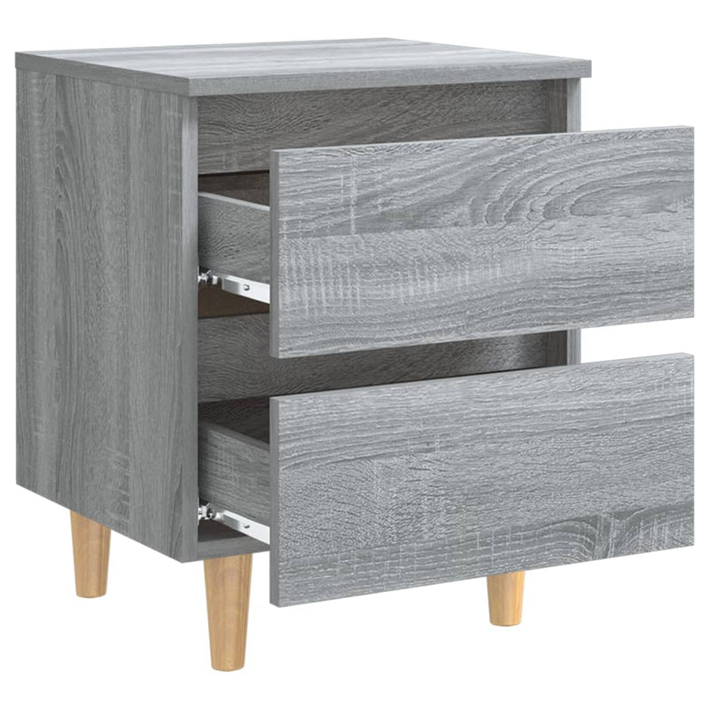 vidaXL 2 db szürke sonoma színű éjjeliszekrény falábakkal 40x35x50 cm