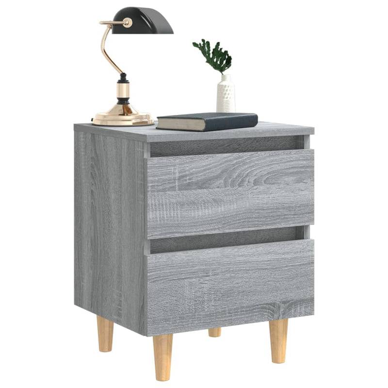 vidaXL 2 db szürke sonoma színű éjjeliszekrény falábakkal 40x35x50 cm