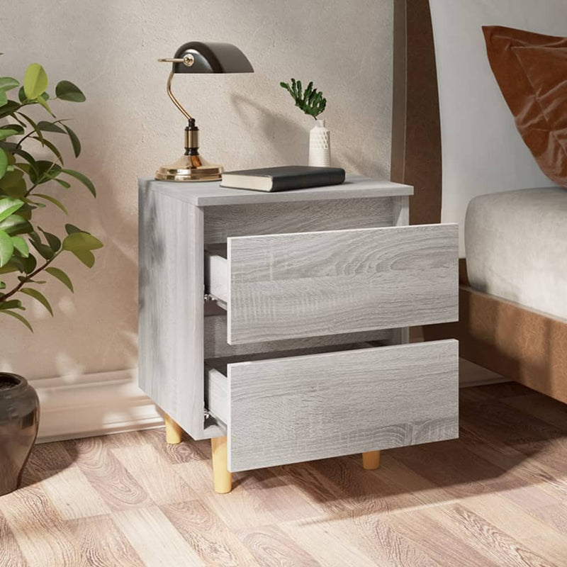 vidaXL 2 db szürke sonoma színű éjjeliszekrény falábakkal 40x35x50 cm