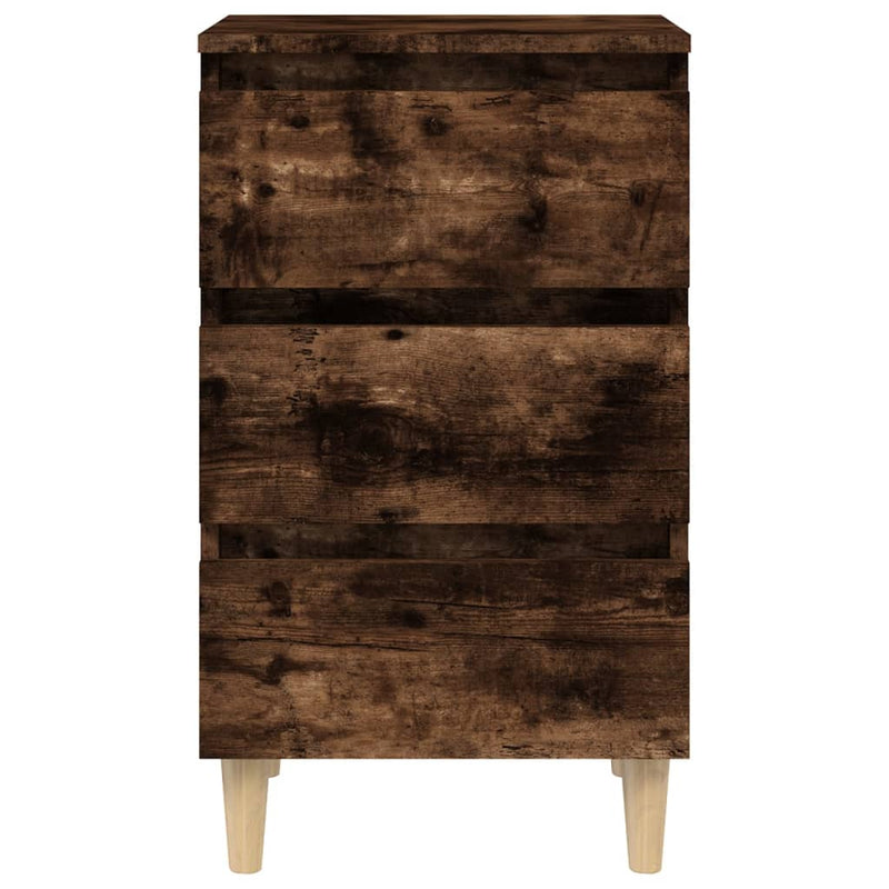 vidaXL tölgyszínű éjjeliszekrény tömör fa lábakkal 40x35x69 cm