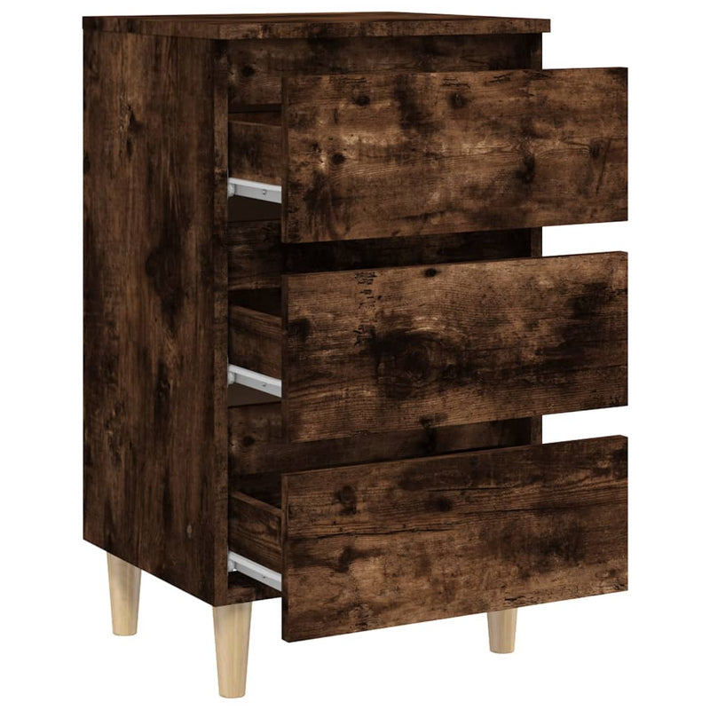 vidaXL 2 db füstös tölgy színű éjjeliszekrény falábakkal 40x35x69 cm