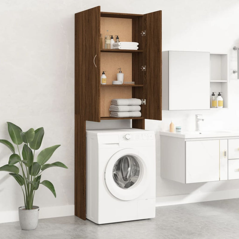 vidaXL barna tölgy színű mosógépszekrény 64 x 25,5 x 190 cm