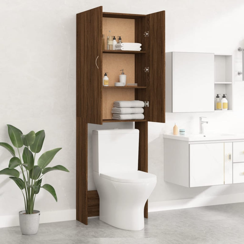vidaXL barna tölgy színű mosógépszekrény 64 x 25,5 x 190 cm