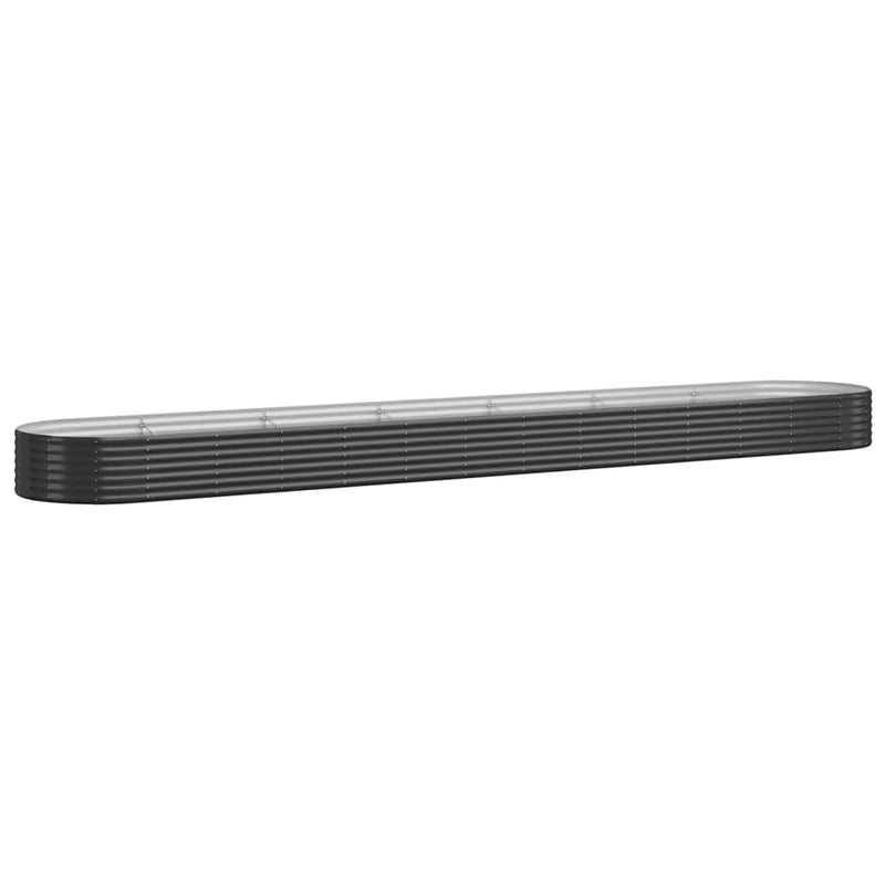 vidaXL antracitszürke porszórt acél kerti magaságyás 544x100x36 cm