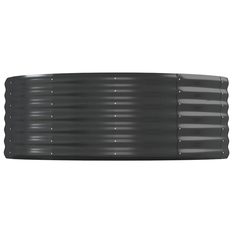 vidaXL antracitszürke porszórt acél kerti magaságyás 544x100x36 cm