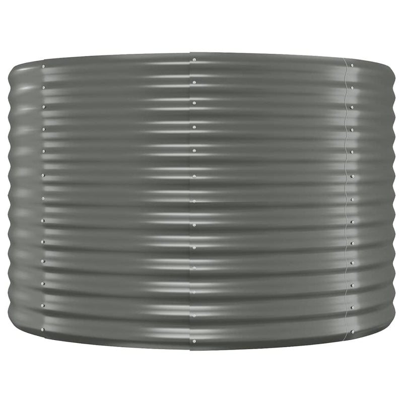 vidaXL szürke porszórt acél kerti magaságyás 322x100x68 cm