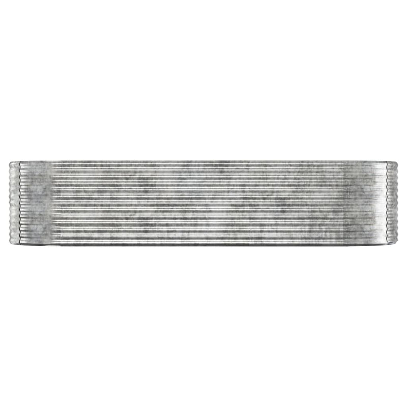 vidaXL ezüstszínű porszórt acél kerti magaságyás 322x100x68 cm