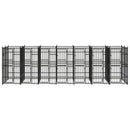 vidaXL acél kültéri kutyakennel 12,9 m²