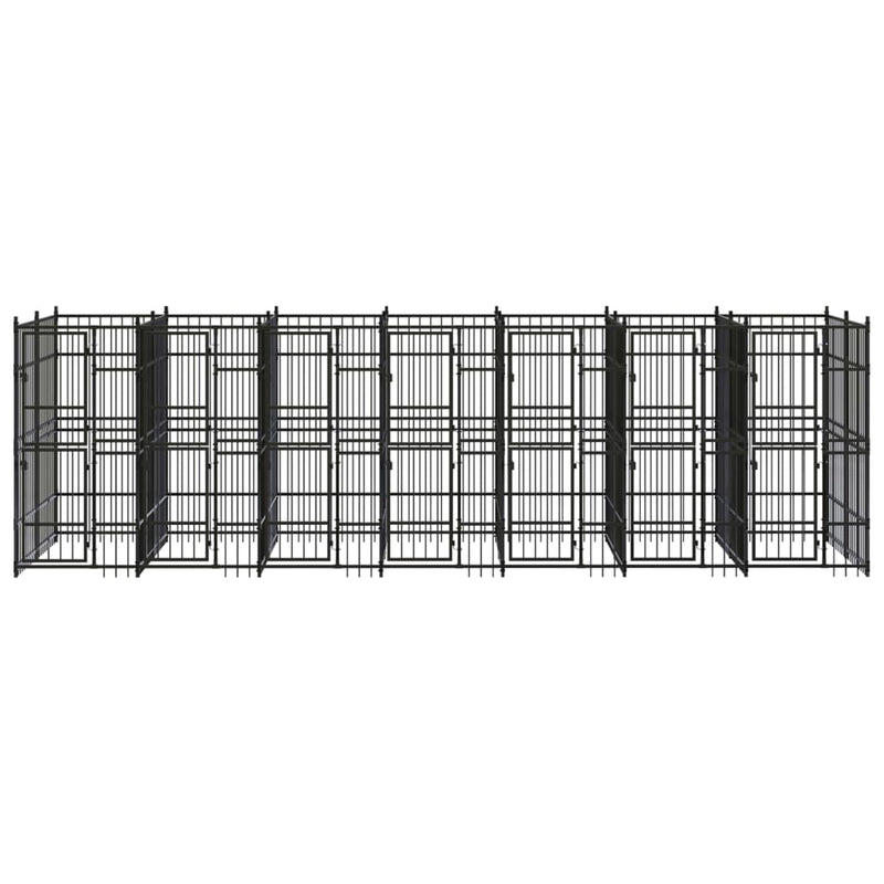 vidaXL acél kültéri kutyakennel 12,9 m²