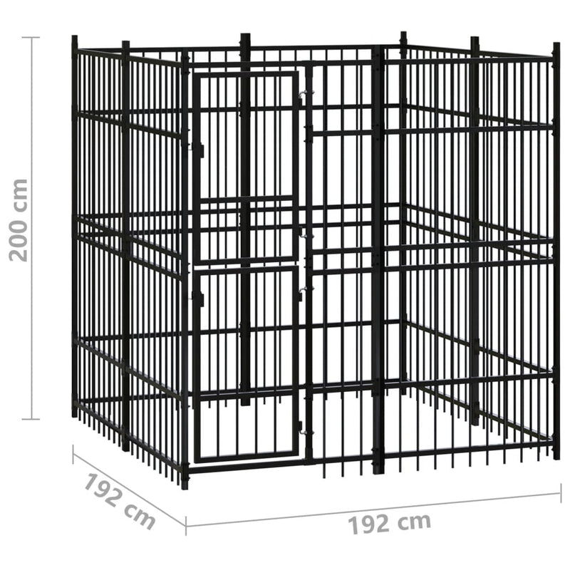 vidaXL acél kültéri kutyakennel 3,69 m²