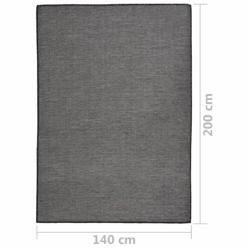 vidaXL szürke lapos szövésű kültéri szőnyeg 140 x 200 cm