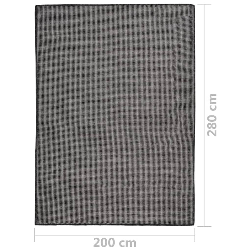 vidaXL szürke lapos szövésű kültéri szőnyeg 200 x 280 cm