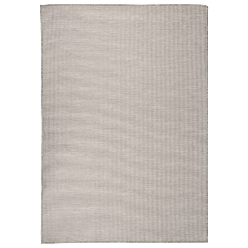vidaXL tópszínű lapos szövésű kültéri szőnyeg 140 x 200 cm