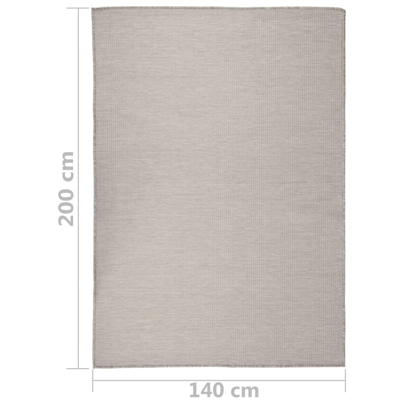 vidaXL tópszínű lapos szövésű kültéri szőnyeg 140 x 200 cm