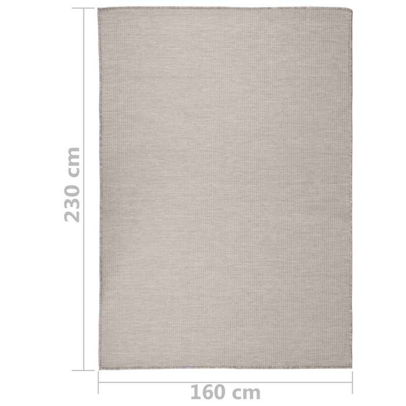 vidaXL tópszínű lapos szövésű kültéri szőnyeg 160 x 230 cm