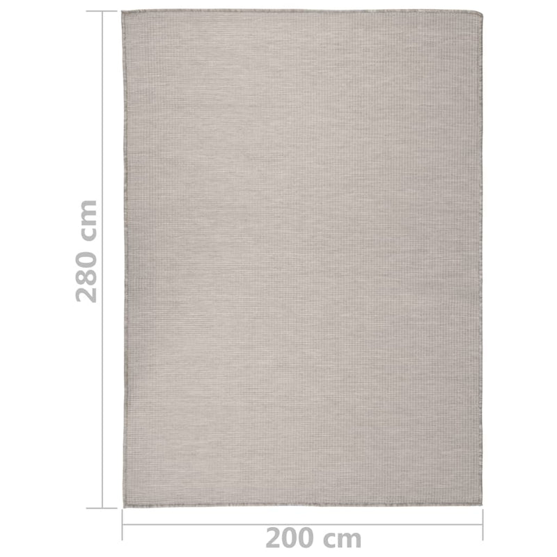 vidaXL tópszínű lapos szövésű kültéri szőnyeg 200 x 280 cm