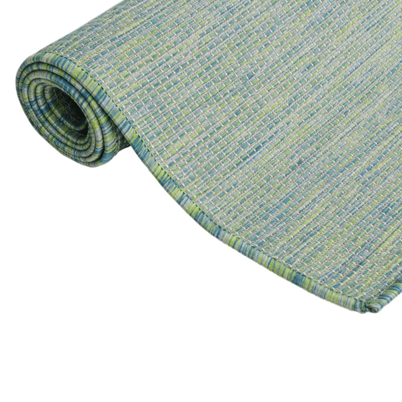 vidaXL türkizkék lapos szövésű kültéri szőnyeg 140 x 200 cm