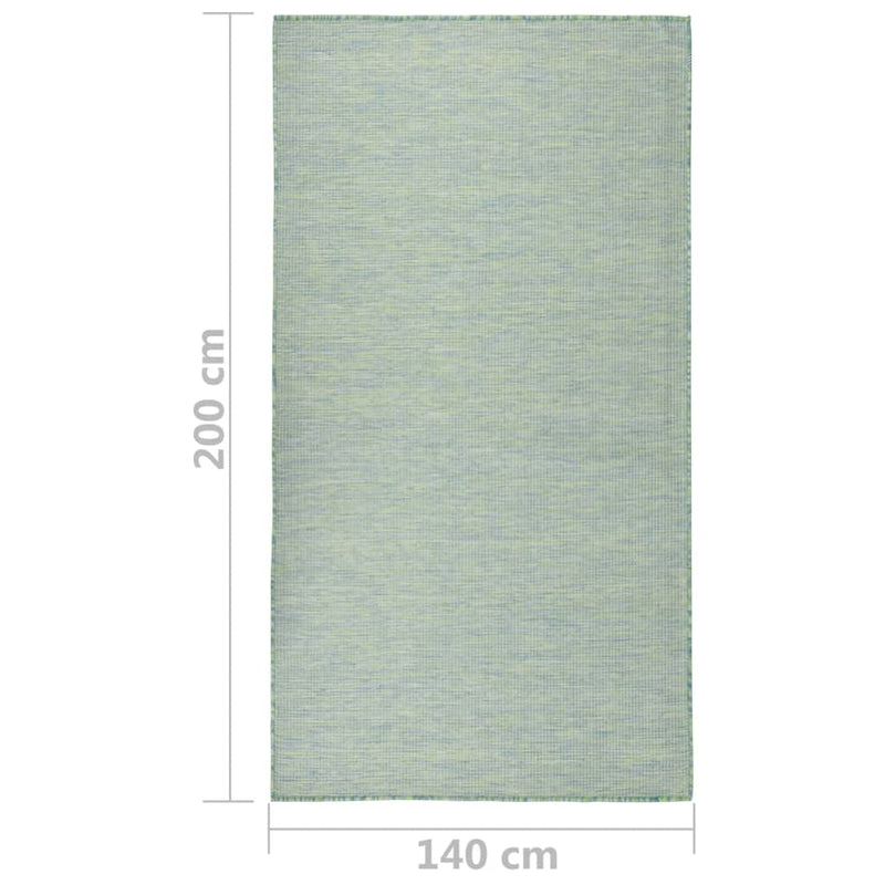vidaXL türkizkék lapos szövésű kültéri szőnyeg 140 x 200 cm