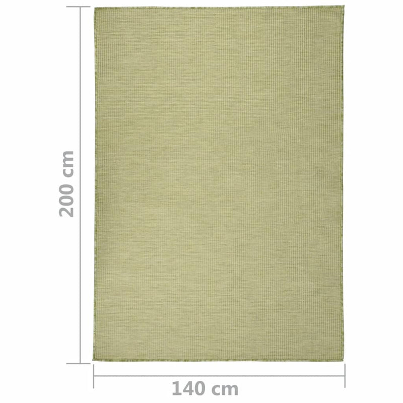 vidaXL zöld lapos szövésű kültéri szőnyeg 140 x 200 cm