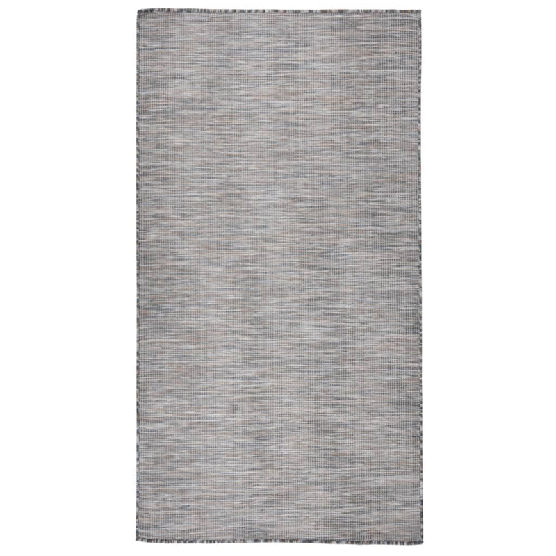 vidaXL barna-kék lapos szövésű kültéri szőnyeg 80 x 150 cm
