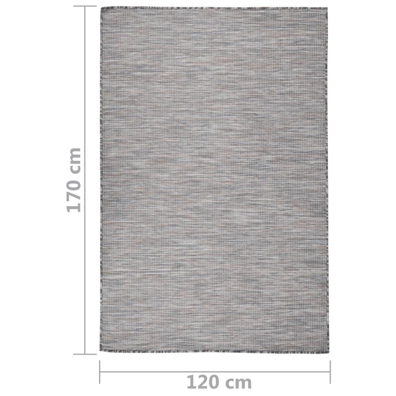 vidaXL barna-kék lapos szövésű kültéri szőnyeg 120 x 170 cm