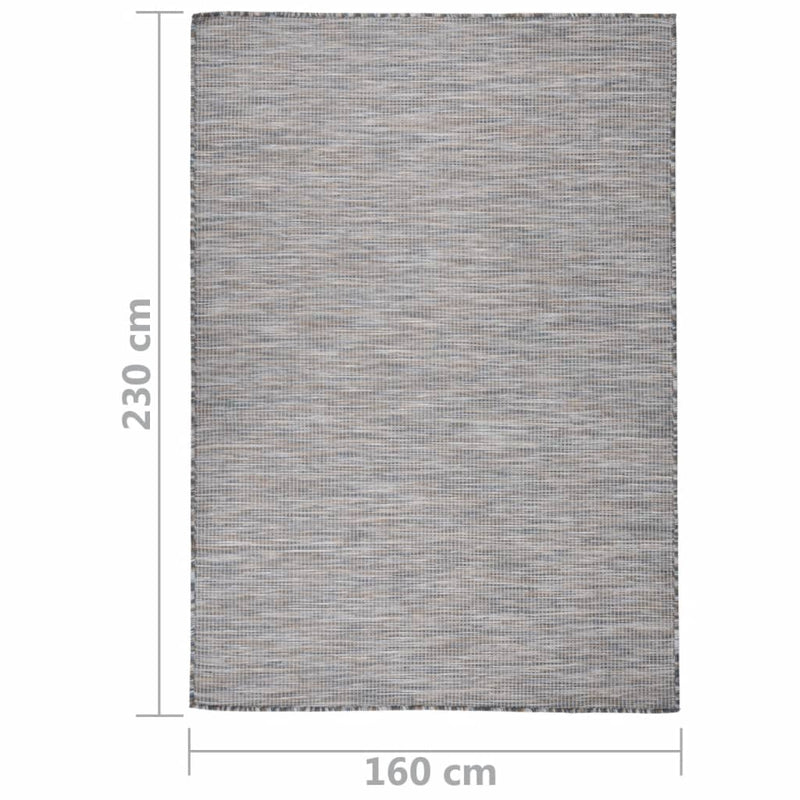 vidaXL barna-kék lapos szövésű kültéri szőnyeg 160 x 230 cm