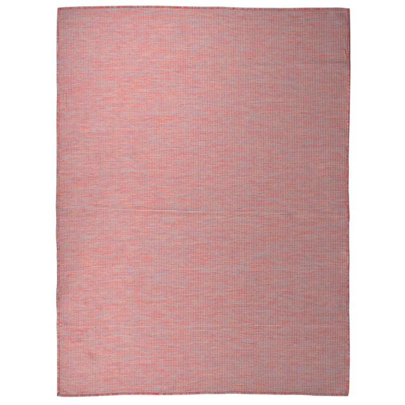 vidaXL piros lapos szövésű kültéri szőnyeg 120 x 170 cm