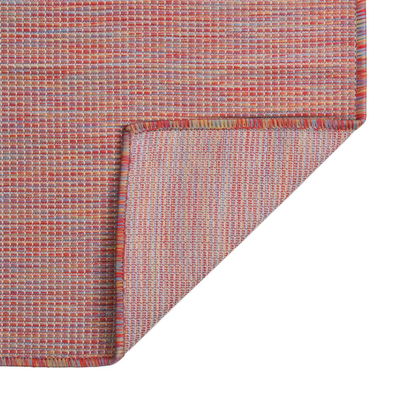 vidaXL piros lapos szövésű kültéri szőnyeg 120 x 170 cm