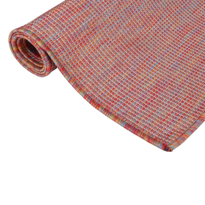 vidaXL piros lapos szövésű kültéri szőnyeg 120 x 170 cm