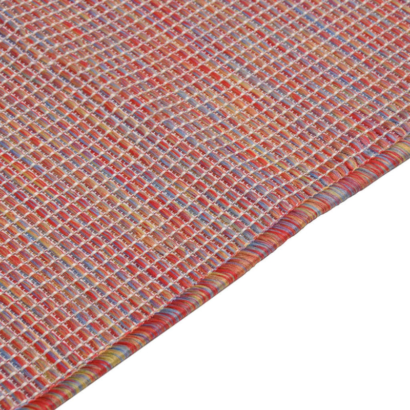 vidaXL piros lapos szövésű kültéri szőnyeg 120 x 170 cm