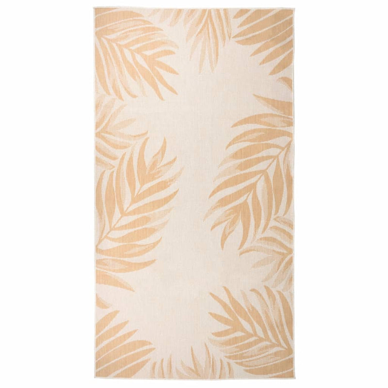 vidaXL levélmintás lapos szövésű kültéri szőnyeg 80 x 150 cm