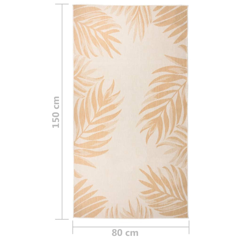 vidaXL levélmintás lapos szövésű kültéri szőnyeg 80 x 150 cm