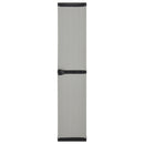 vidaXL szürke-fekete kerti tárolószekrény 3 polccal 34 x 40 x 168 cm