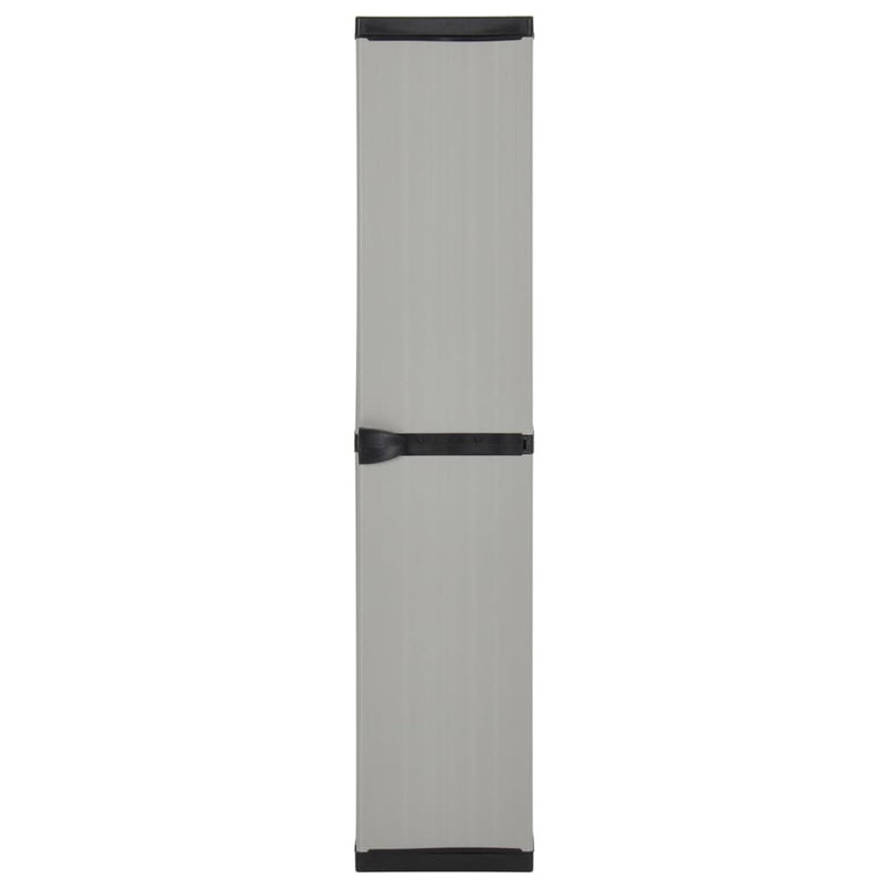 vidaXL szürke-fekete kerti tárolószekrény 3 polccal 34 x 40 x 168 cm
