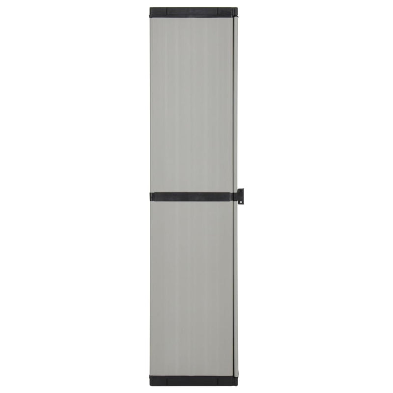 vidaXL szürke-fekete kerti tárolószekrény 3 polccal 34 x 40 x 168 cm