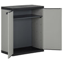 vidaXL szürke és fekete kerti PP szeméttároló 68 x 40 x 85 cm