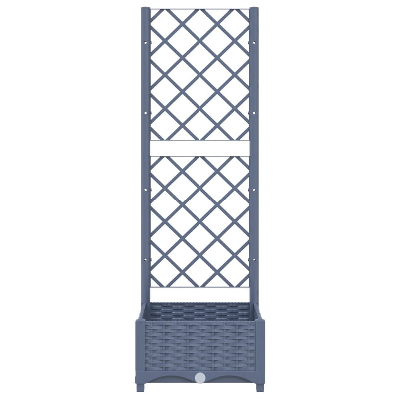 vidaXL sötétszürke PP rácsos kerti ültetőláda 40 x 40 x 121,5 cm