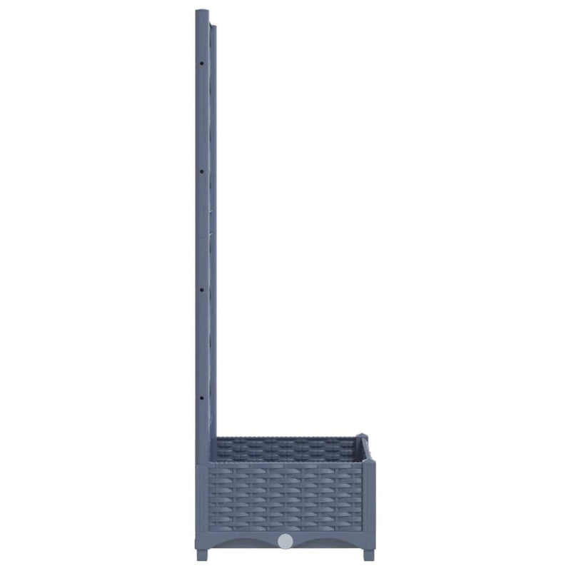 vidaXL sötétszürke PP rácsos kerti ültetőláda 40 x 40 x 121,5 cm