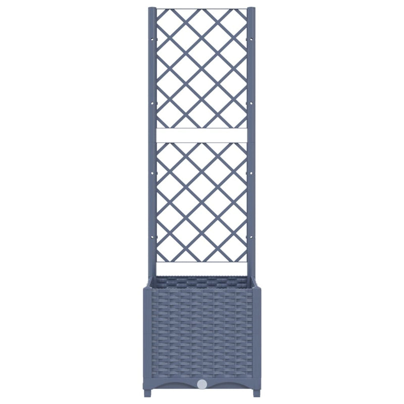 vidaXL sötétszürke PP rácsos kerti ültetőláda 40x40x136 cm