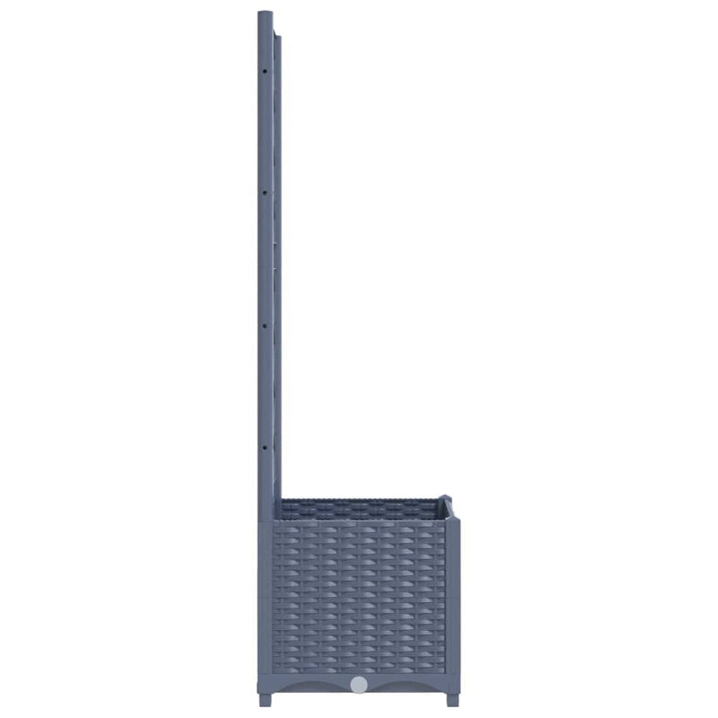 vidaXL sötétszürke PP rácsos kerti ültetőláda 40x40x136 cm