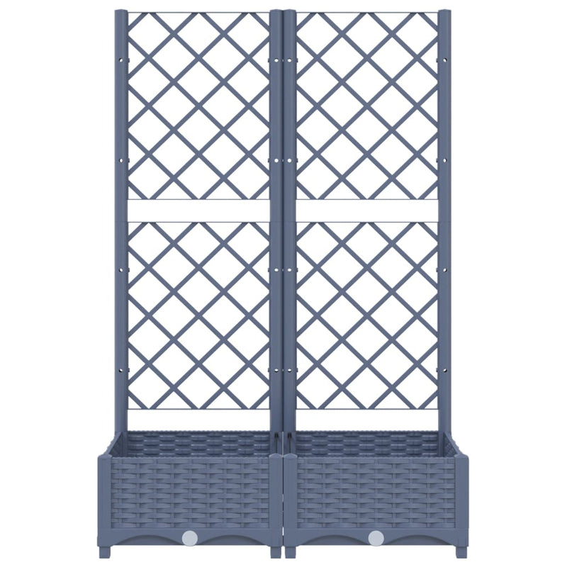 vidaXL sötétszürke PP rácsos kerti ültetőláda 80 x 40 x 121,5 cm